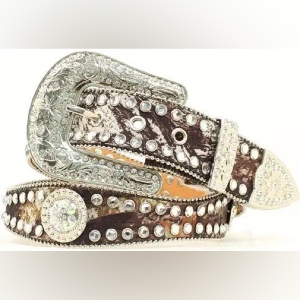 Blazin Roxx Mossy Oak Breakup Camo Belt Studded Rhinestones - Picture 9 of 9